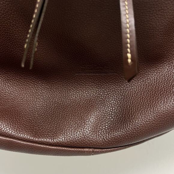 Longchamp Pebbled Genuine Leather Shoulder Bag Crossbody Brown 15X 10 Medium - Picture 11 of 12